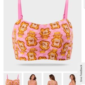 Duluth Trading Co Pink Honey Bear Print Top